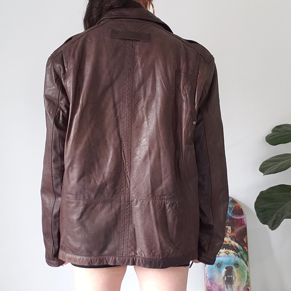 Marc New York by Andrew Marc brown leather jacket - Picture 4 of 5